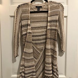 Women’s crochet knit open cotton cardigan